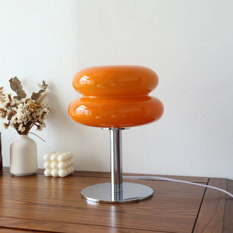 Macaron Glass Table Lamp | 3-Color Temp & Dimming | Bedside