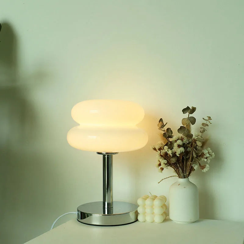 Macaron Glass Table Lamp | 3-Color Temp & Dimming | Bedside