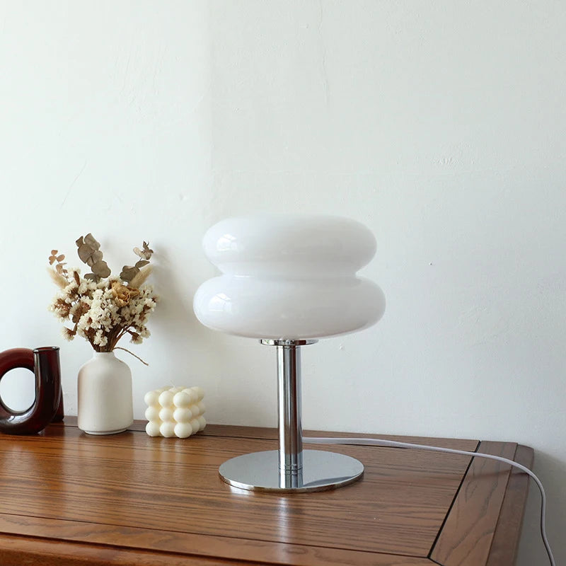 Macaron Glass Table Lamp | 3-Color Temp & Dimming | Bedside