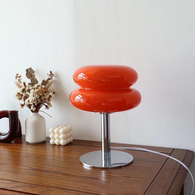 Macaron Glass Table Lamp | 3-Color Temp & Dimming | Bedside