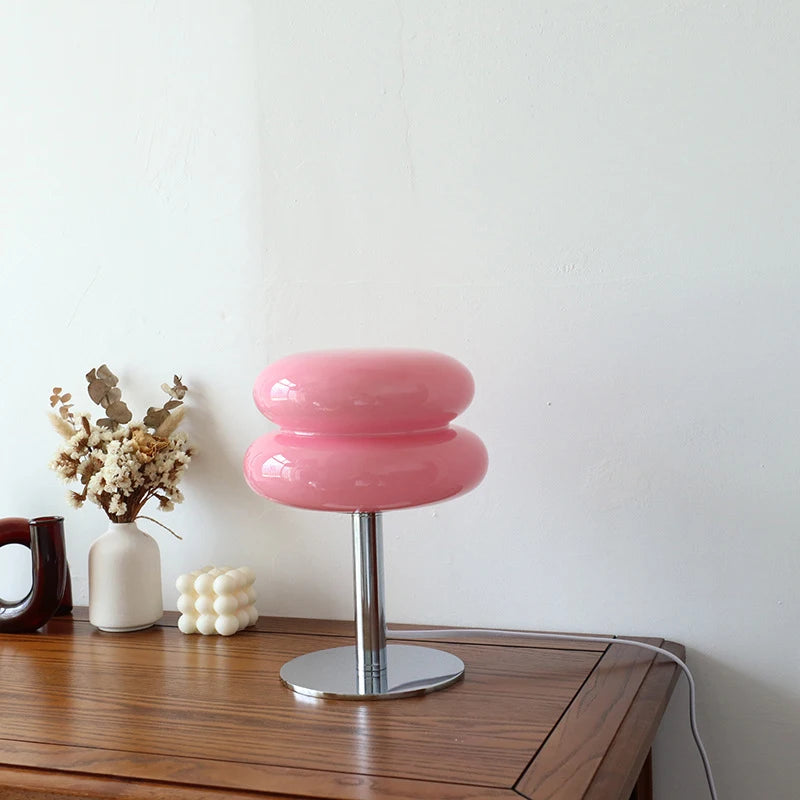 Macaron Glass Table Lamp | 3-Color Temp & Dimming | Bedside