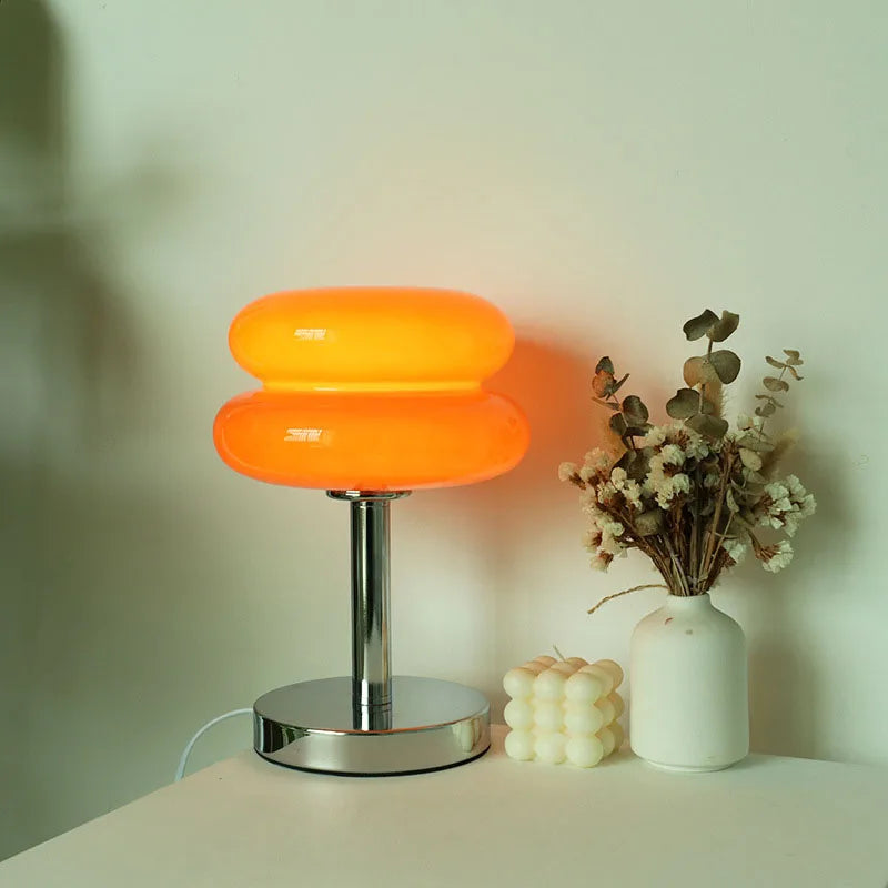Macaron Glass Table Lamp | 3-Color Temp & Dimming | Bedside