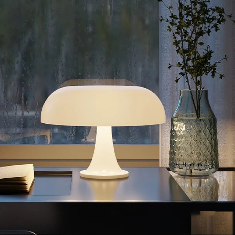 Japandi Mushroom Bedside Lamp | Modern Bauhaus Design