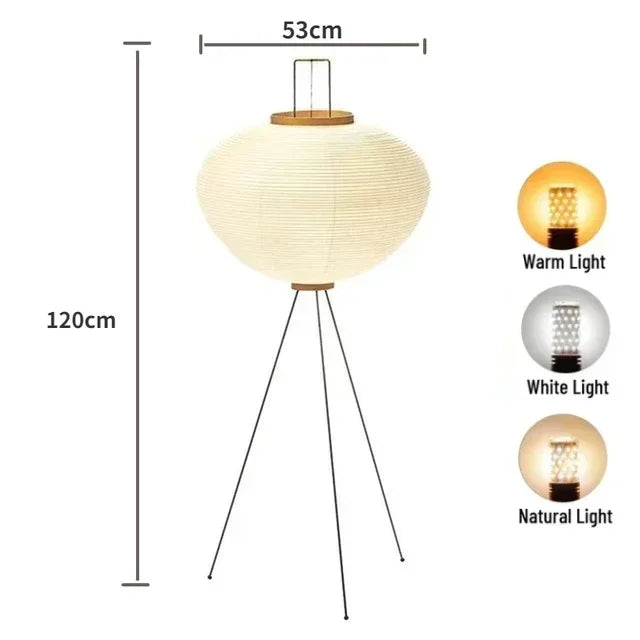 Noguchi Akari Floor Lamp Rice Paper | Japandi Standing Light
