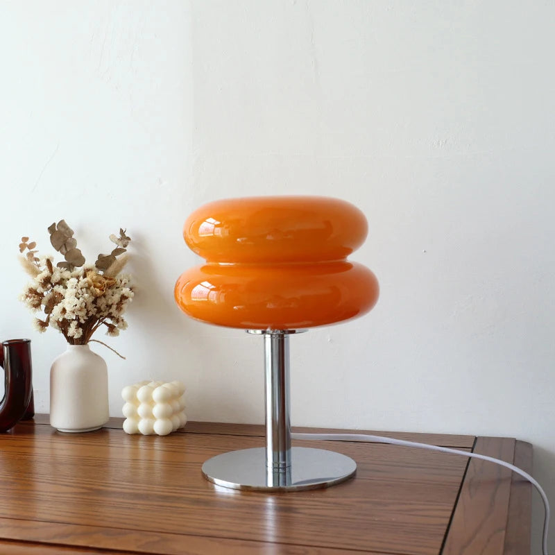 Macaron Glass Table Lamp | 3-Color Temp & Dimming | Bedside