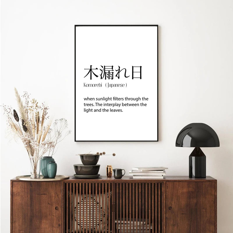 Komorebi Word Print - Japanese Aesthetic Wall Art | Minimalist Japandi Poster