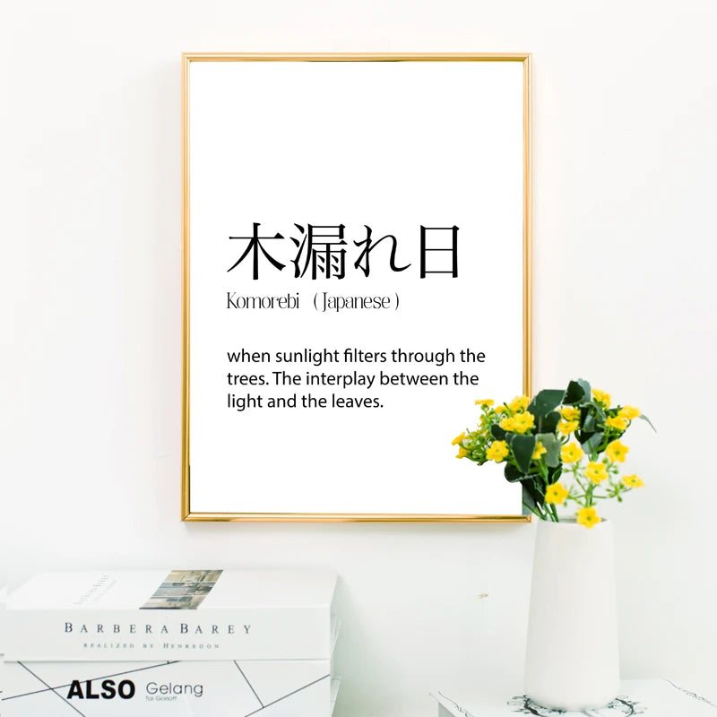 Komorebi Word Print - Japanese Aesthetic Wall Art | Minimalist Japandi Poster